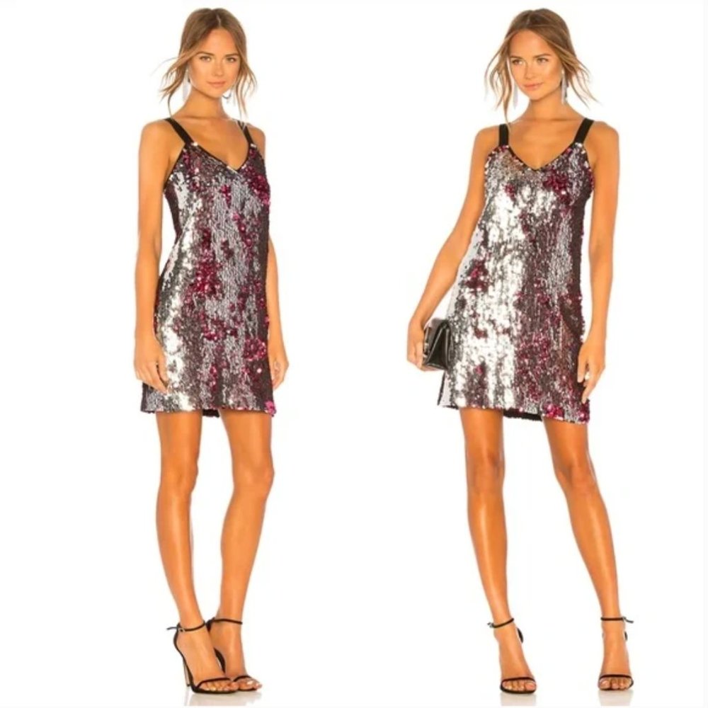 Tanya Taylor Becca Two-Tone Sequin Tank Dress Size 4